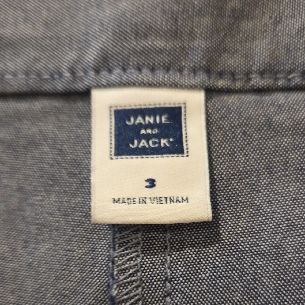 Janie and Jack Gray Kids Midi Pans with Silver Buttons